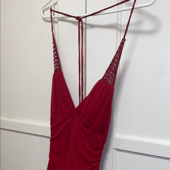 City Triangles Small Red Ruched Ruffled High Low Dress - Picture 8 of 9